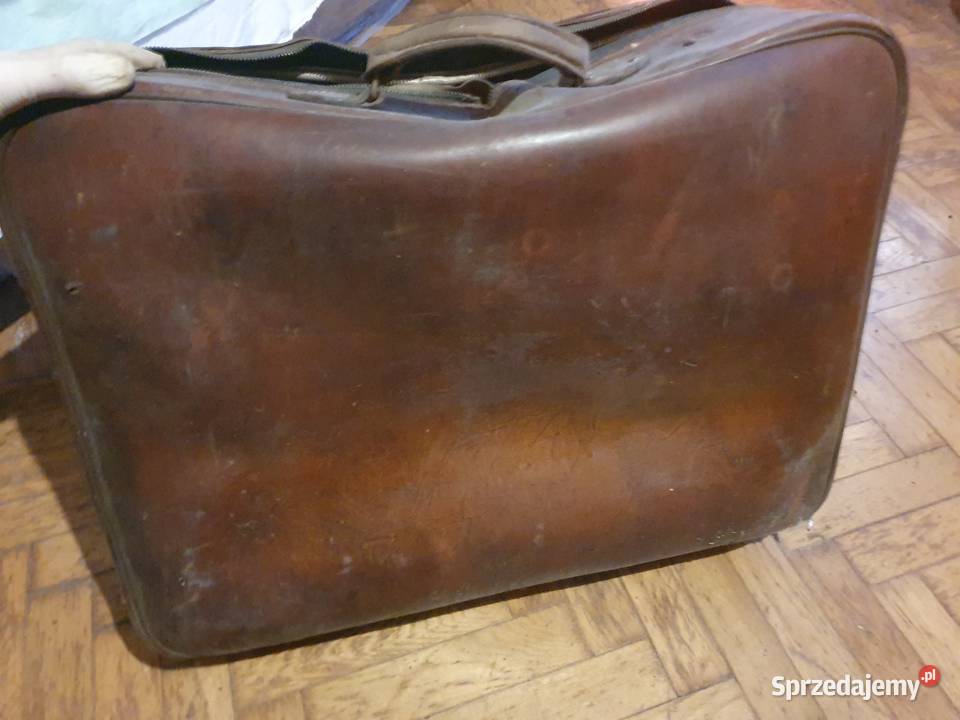 Walizka stara duża skórzana vintage Warszawa
