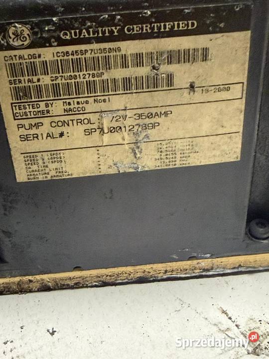 Sterownik pompy General Electric IC3645SP7U350N9 Części maszyn i innych pojazdów