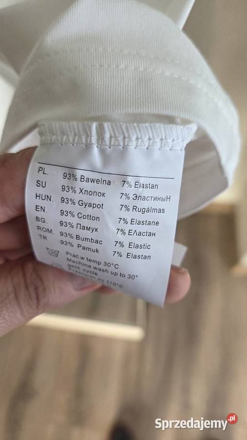 Damski tshirt biały bluzka na krótki rękaw Pleszew