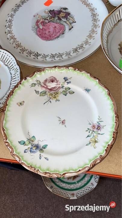 Talerz ręcznie zdobiony Sygn Aina Wedin 1955