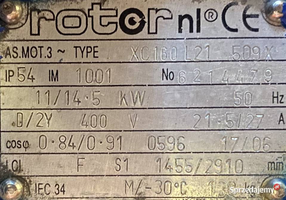silnik elektryczny dwubiegowy 11145kW Pigża sprzedam