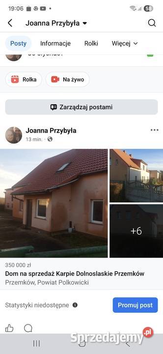 Dom do remotu Karpie sprzedam