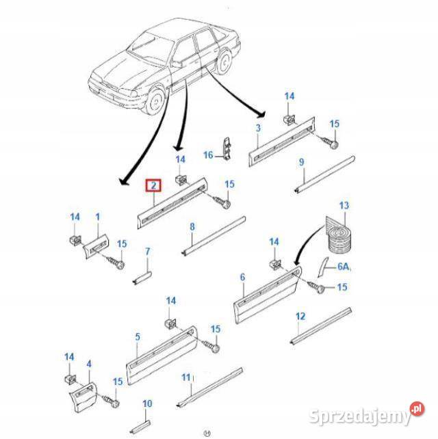LISTWA DRZWI PRAWY PRZÓD GRANADA SCORPIO 8594 osobowe sprzedam