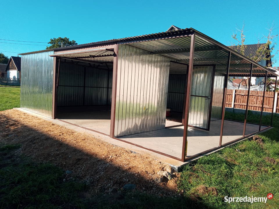 Garaż 3x5 brama uchylna konstrukcja profil samodzielny