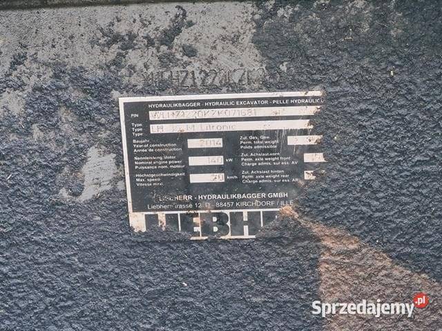 Liebherr LH 35M Litronic 2014r Parts Części Motoryzacja wielkopolskie Wilkowo