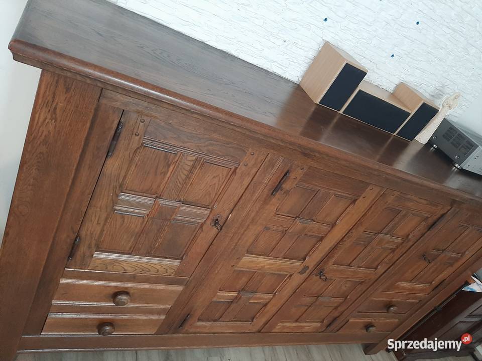 Duża drewniana dębowa komoda Kępa