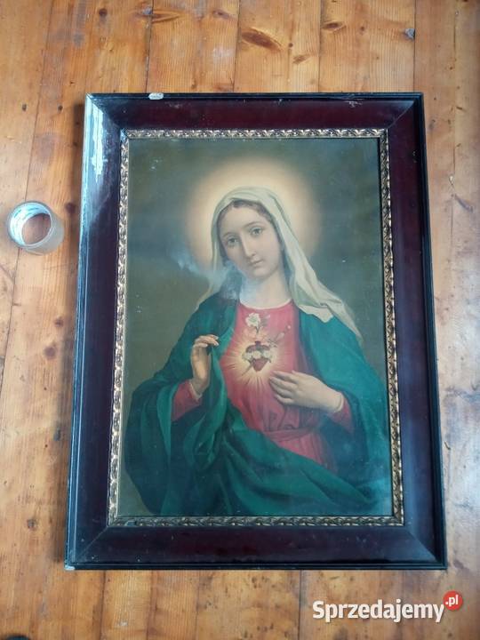 Stary oleodruk szklem małopolskie Gdów
