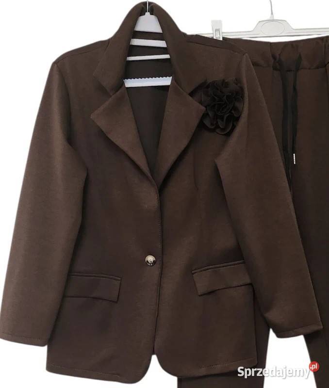 Komplet marynarka i spodnie kolor czekolada sprzedam