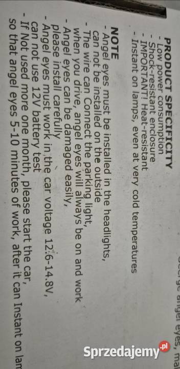 Zestaw świateł LED Angel Eyes Rings do Chrysler sprzedam