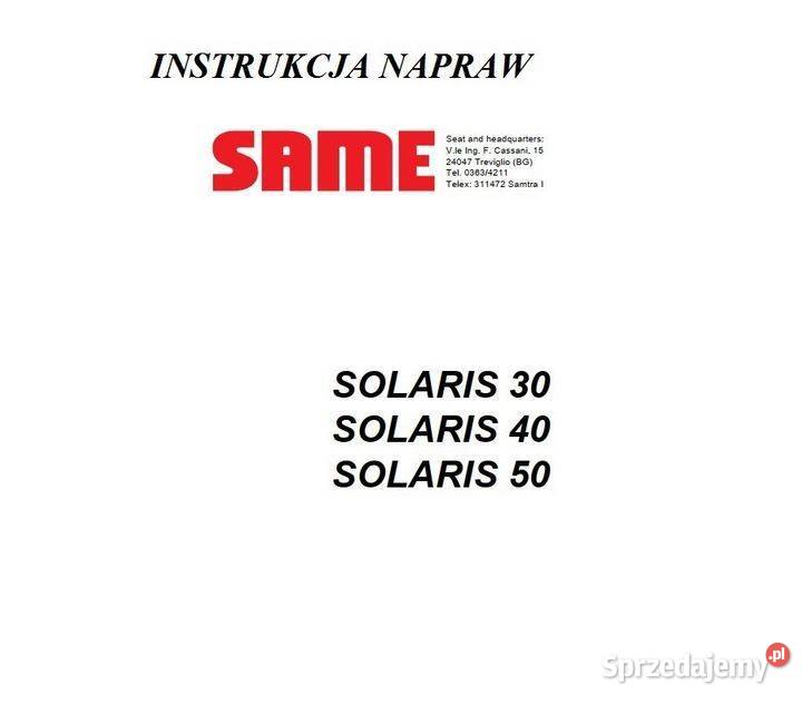 Instrukcja napraw serwisowa Same Solaris 30 40 świętokrzyskie Kielce