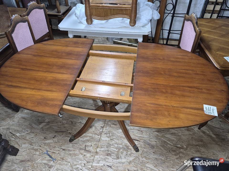 Owalny drewniany stół w stylu angielskim z 95cm Sypniewo