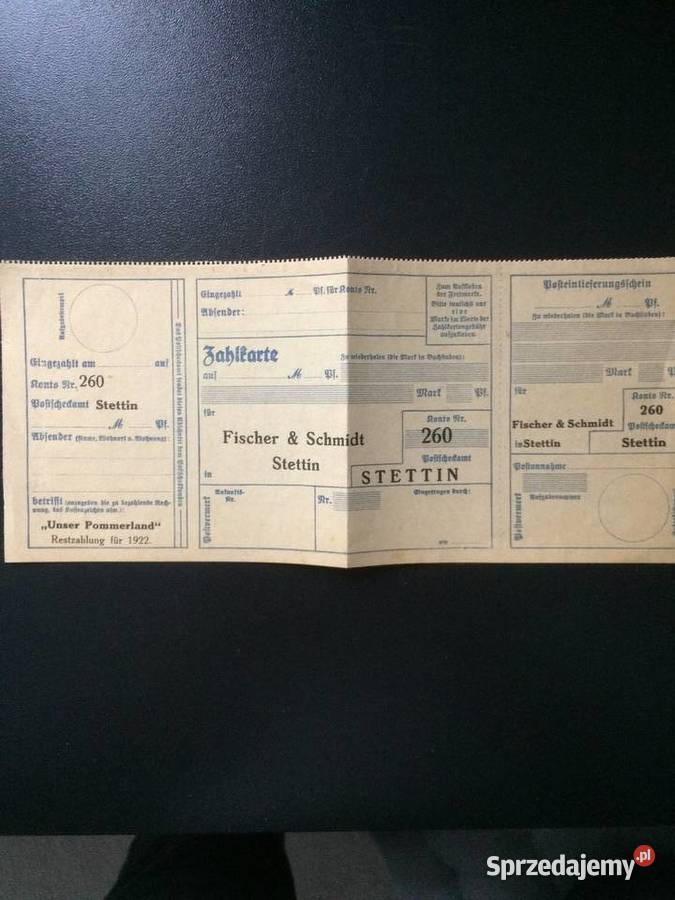 242 Niemiecki Blankiet Pocztowy Stettin Szczecin sprzedam