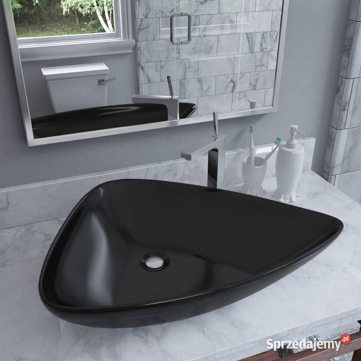 vidaXL Umywalka ceramiczna trójkątna 645 x 455 x Warszawa