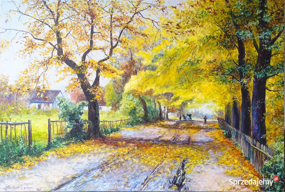Aleja jesieńobraz olejny Łopuszno sprzedam