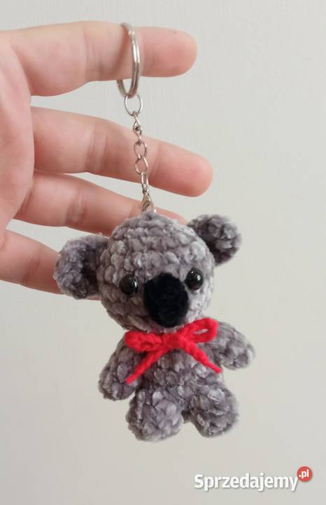 Miś koala wykonany na szydełku brelok maskotka łódzkie
