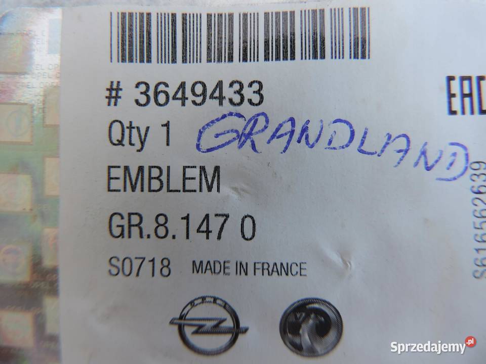 Emblemat znaczek logo przód Opel GRANDLAND nowy