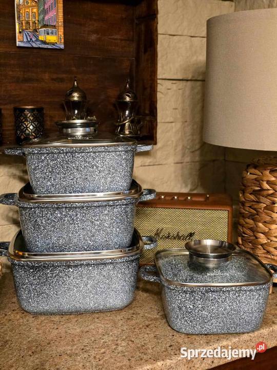 249 Garnki brytfanki marmurkowe czarne szare 4 Garnki i szybkowary śląskie Zabrze