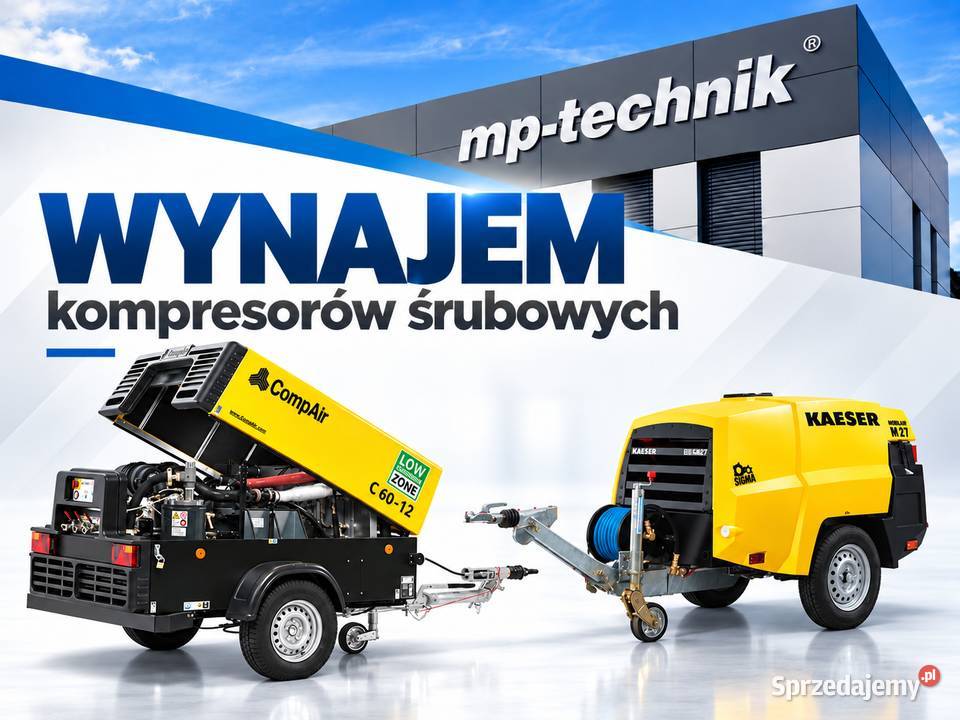 Wynajem sprężarek śrubowych kompresorów Jarocin