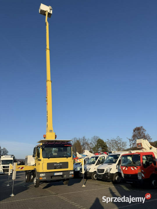 MAN TGL 8210 Zwyżka WUMAG WT 230 23m w bok 18m immobilizer Widełki