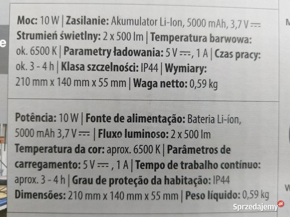 NAJTANIEJ Akumulatorowy Reflektor y LED 1000lm Zabrze