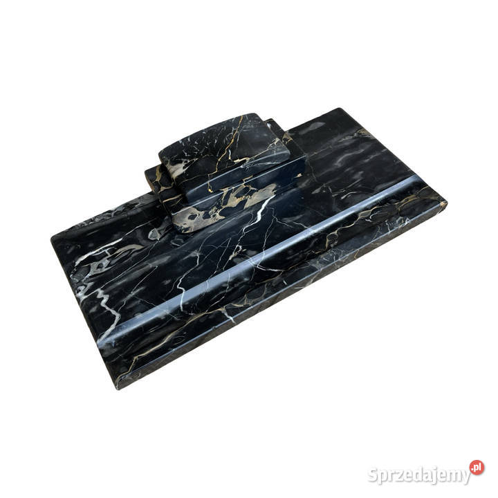 Marmurowy czarny kałamarz na biurko Polska lata sprzedam