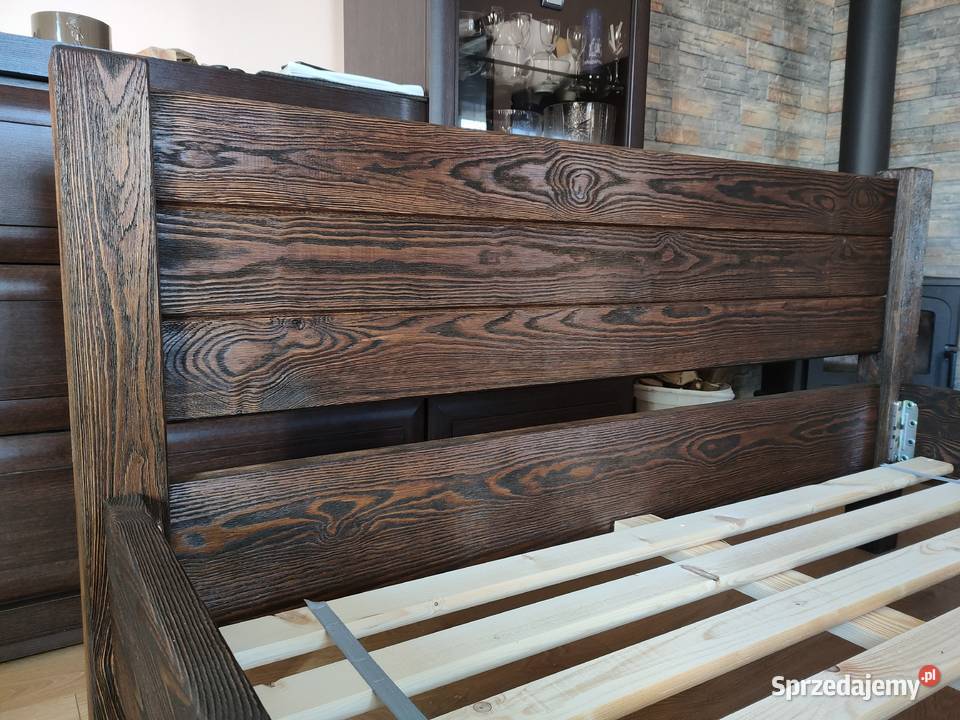 Nowe postarzane szczotkowane łóżko 140x200 Nisko