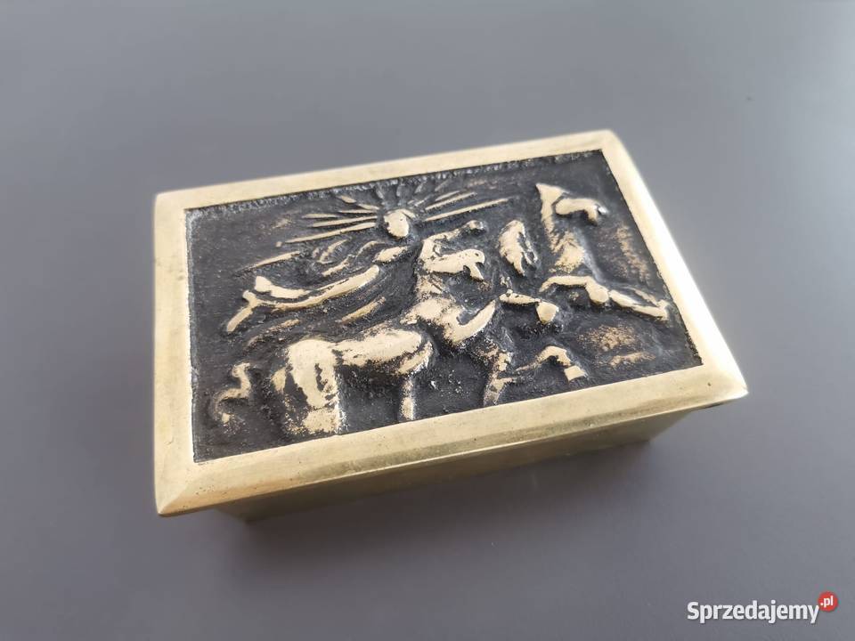 Solidna mosiężna szkatułka 816 g szkatuła na Rzeszów