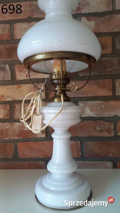 Lampka szklana biała Stołowa Gabinetowa Nocna Gawroniec