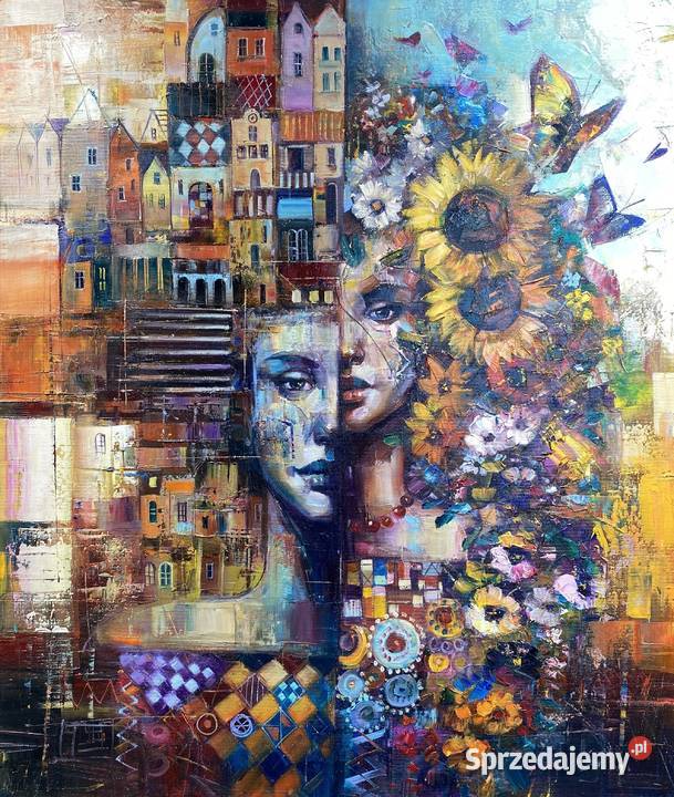 Pitsko Giennadij Dwa oblicza 80x70 obraz olejny pomorskie Rumia sprzedam