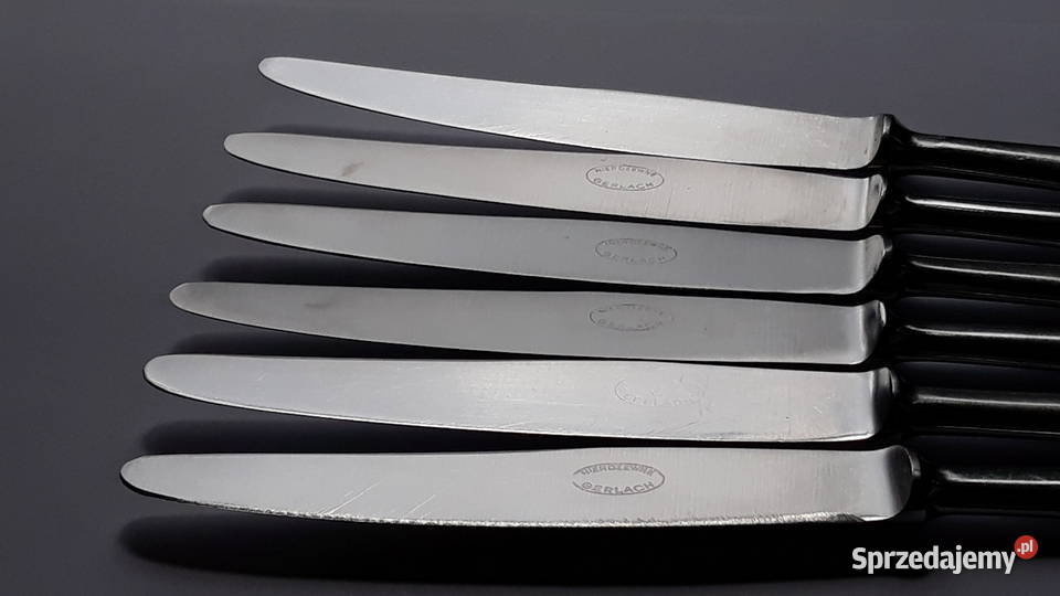 Kute noże obiadowe 3 KROPLA WODY Gerlach sztućce śląskie Dąbrowa Górnicza