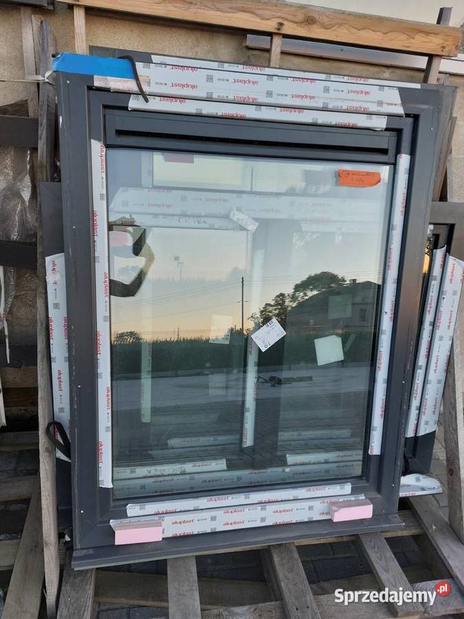 Nowe okno grafit antracytbiały 116x1475 3 szyby opolskie Biała