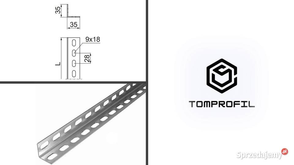Kątownik perforowany 35x35x2mm nierdzewny3100 Kozienice sprzedam