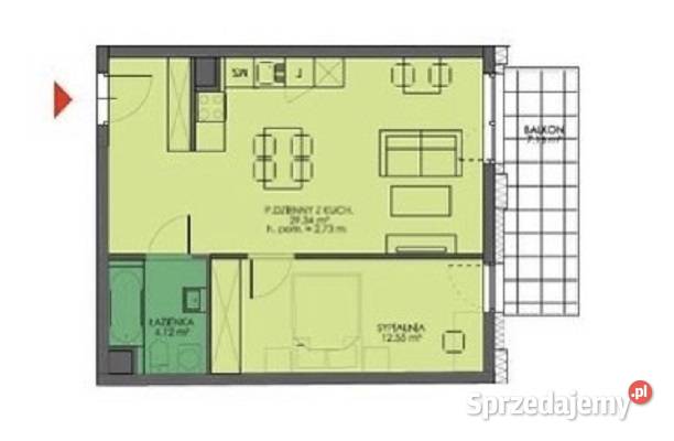 2pok 45met Wszystkich Świętych BALKON2020 45m2 Sprzedaż Wrocław