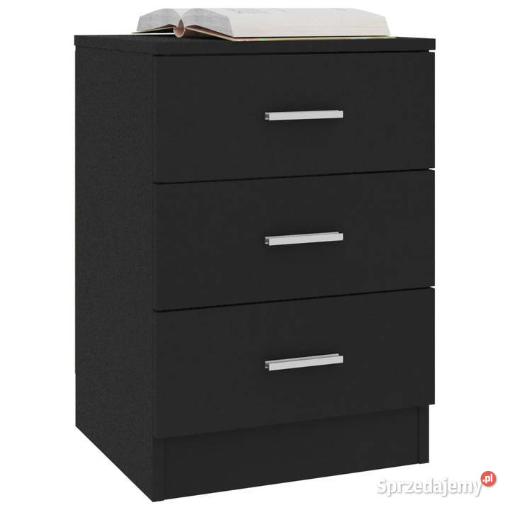 Szafki nocne 2 czarne 38x35x56 materiał