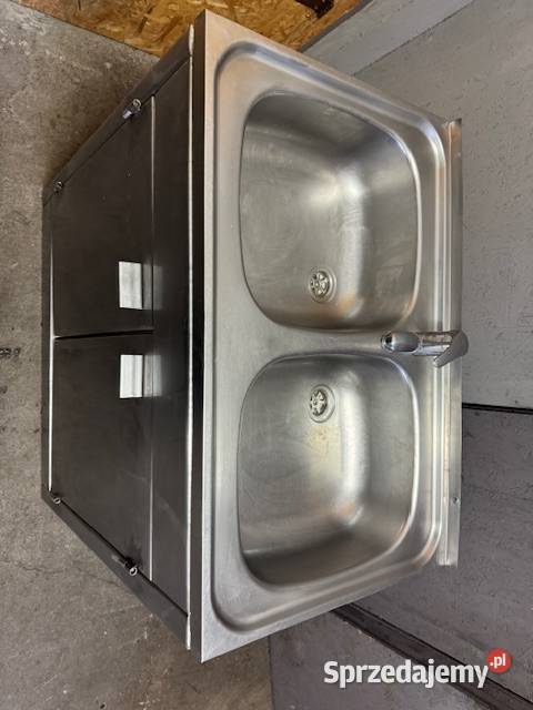 Zlew gastronomiczny dwukomorowy z szafką stal dolnośląskie Głogówko sprzedam