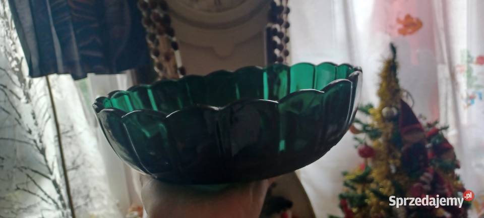 szmaragdowa misa ciężka Diana z jeleniem Miski Miski Poznań sprzedam