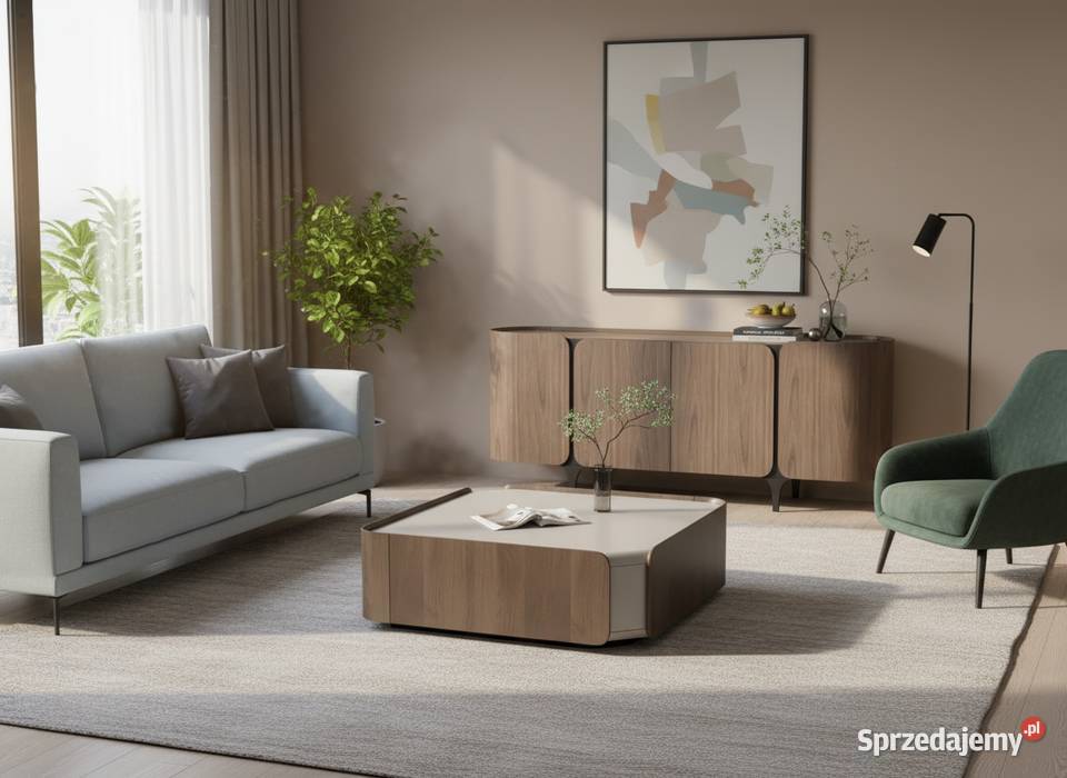 Komoda RTV loftowa Linea orzech i stal 200x50x85 małopolskie Golkowice