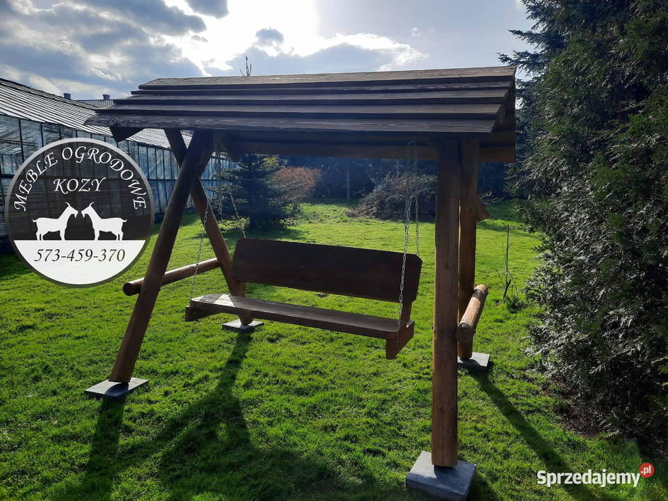 PROMOCJA Huśtawka drewniana z grubych bali plac Wieliczka