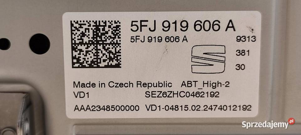 SEAT ARONA 2024 EKRAN WYŚWIETLACZ 5FJ919606A dolnośląskie sprzedam