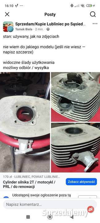 Cylinder fi 61 WSK SHL PRL śląskie Wędzina