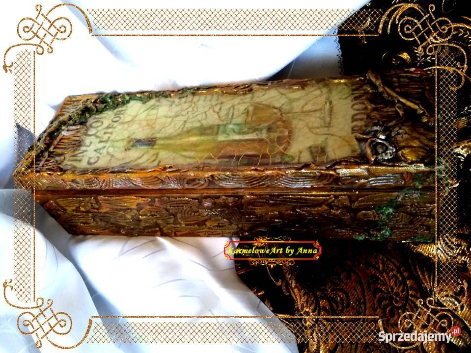 Pudełko na wino decoupage rękodzieło prezent Warszawa