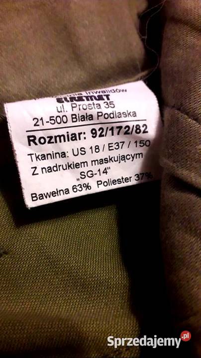 Męske Umundurowanie Straży Granicznej Pozostałe Mrągowo