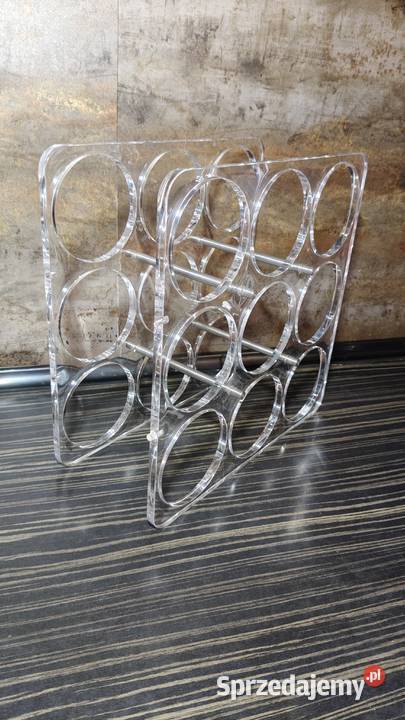 Stojak plexi na wino lata 80 vintage Kalisz