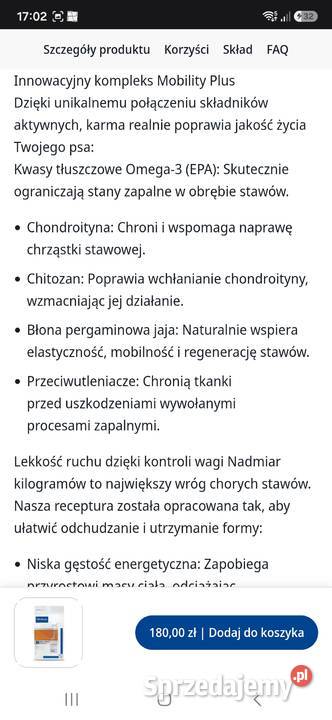 Sprzedam karme virbac psa na stawy i starszych Opole