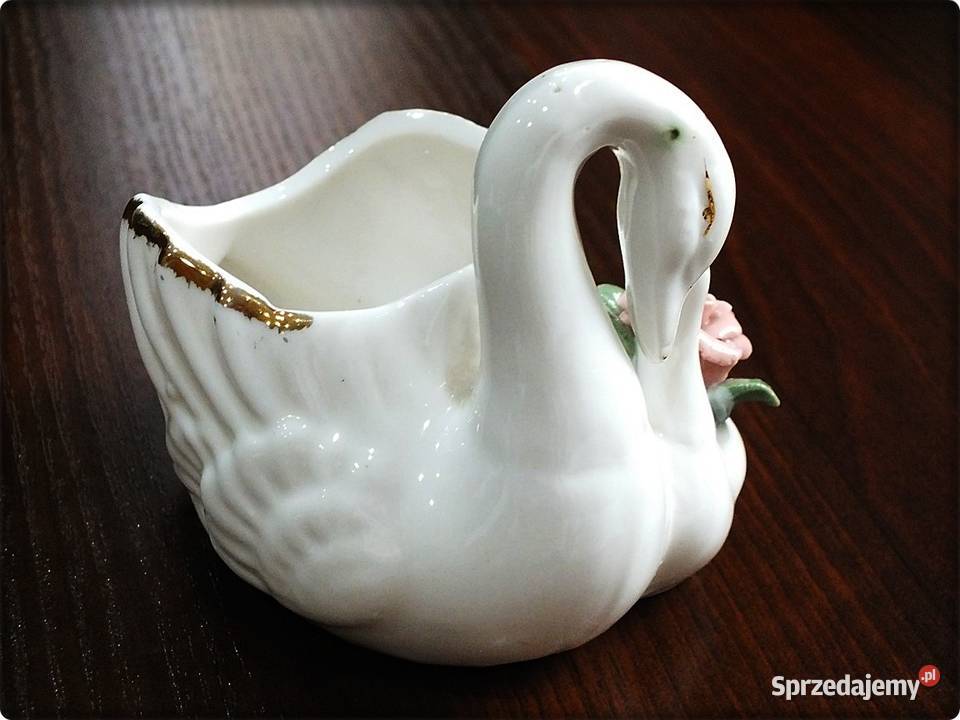 Figurka Porcelanowa Dwa Białe Łabędzie matka z lubuskie Żary