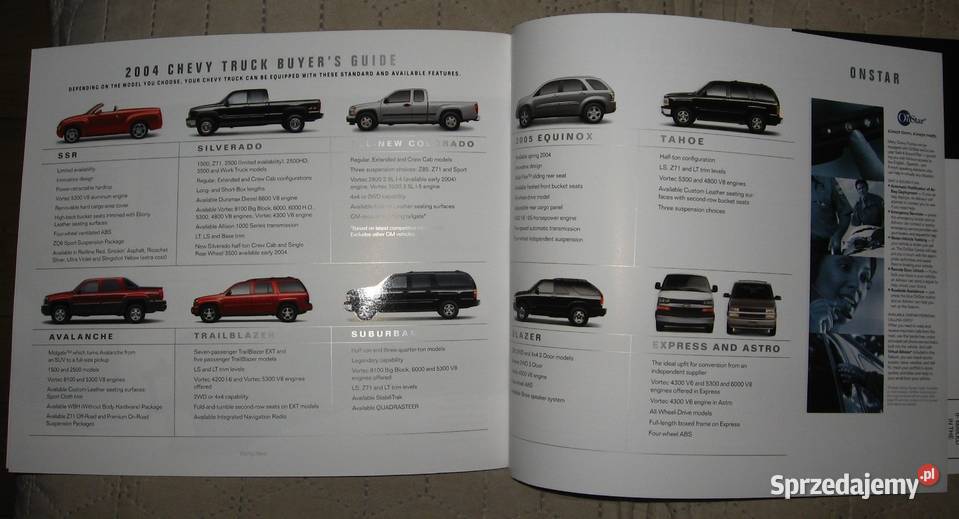 Chevrolet Trucks 2003 prospekt katalog pomorskie Kępice