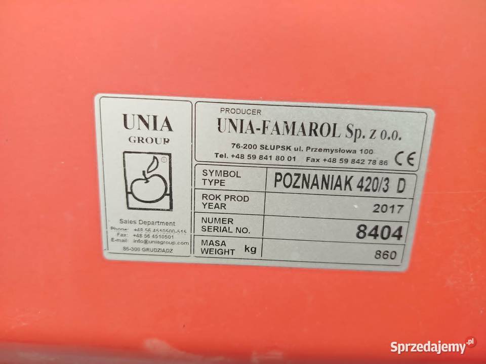 Zestaw siewno uprawowy Unia Poznaniak 4203 pomorskie Stary Dzierzgoń