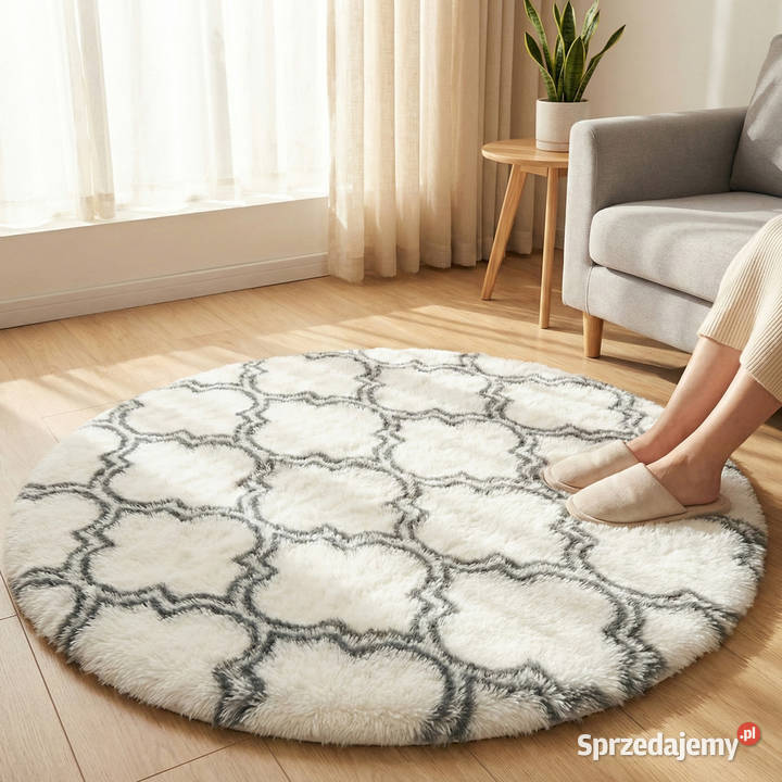 Dywan okrągły do salonu shaggy DECOR opolskie Opole