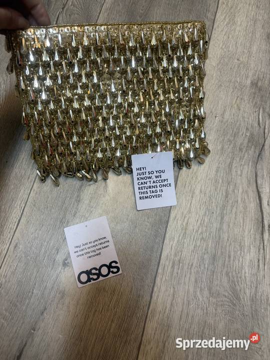 ASOS Design Złota bogato zdobiona torebka