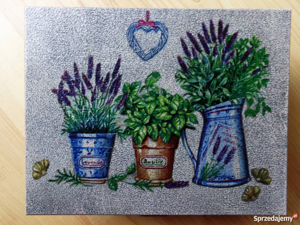 LAWENDA i BAZYLIA Drewniana ozdobna skrzyneczka Warszawa